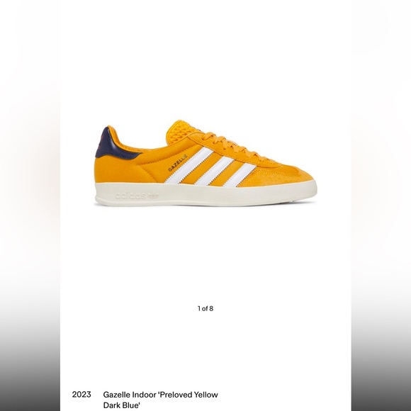 Adidas Gazelle Indoor Preloved Yellow Cloud White Dark Blue IE0540 Size Men’s 6 - Picture 2 of 6